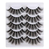 5 Pairs Long Wispy False Eyelashes Black Cross False Eyelashes Full Strip Lashes Handmade 3D Natural Eye Makeup Tools