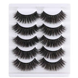5 Pairs Long Wispy False Eyelashes Black Cross False Eyelashes Full Strip Lashes Handmade 3D Natural Eye Makeup Tools
