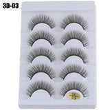5 Pairs Long Wispy False Eyelashes Black Cross False Eyelashes Full Strip Lashes Handmade 3D Natural Eye Makeup Tools