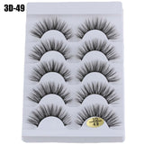5 Pairs Long Wispy False Eyelashes Black Cross False Eyelashes Full Strip Lashes Handmade 3D Natural Eye Makeup Tools