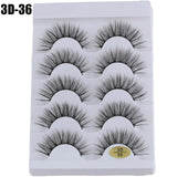 5 Pairs Long Wispy False Eyelashes Black Cross False Eyelashes Full Strip Lashes Handmade 3D Natural Eye Makeup Tools