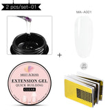 8ml Acrylic Poly Nail Gel Pink White Clear Crystal UV LED Builder Gel Tips Enhancement Slip Solution Quick Extension Gel