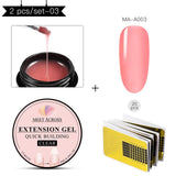 8ml Acrylic Poly Nail Gel Pink White Clear Crystal UV LED Builder Gel Tips Enhancement Slip Solution Quick Extension Gel