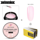 8ml Acrylic Poly Nail Gel Pink White Clear Crystal UV LED Builder Gel Tips Enhancement Slip Solution Quick Extension Gel