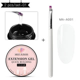 8ml Acrylic Poly Nail Gel Pink White Clear Crystal UV LED Builder Gel Tips Enhancement Slip Solution Quick Extension Gel