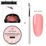 8ml Acrylic Poly Nail Gel Pink White Clear Crystal UV LED Builder Gel Tips Enhancement Slip Solution Quick Extension Gel