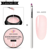 8ml Acrylic Poly Nail Gel Pink White Clear Crystal UV LED Builder Gel Tips Enhancement Slip Solution Quick Extension Gel