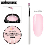 8ml Acrylic Poly Nail Gel Pink White Clear Crystal UV LED Builder Gel Tips Enhancement Slip Solution Quick Extension Gel