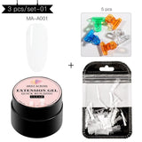 8ml Acrylic Poly Nail Gel Pink White Clear Crystal UV LED Builder Gel Tips Enhancement Slip Solution Quick Extension Gel