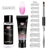 Acrylic Poly Extension Gel 20ml UV Quick Builder Extension Pink White Clear Crystal UV Gel Tips Enhancement Slip Solution