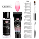 Acrylic Poly Extension Gel 20ml UV Quick Builder Extension Pink White Clear Crystal UV Gel Tips Enhancement Slip Solution