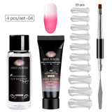 Acrylic Poly Extension Gel 20ml UV Quick Builder Extension Pink White Clear Crystal UV Gel Tips Enhancement Slip Solution