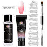 Acrylic Poly Extension Gel 20ml UV Quick Builder Extension Pink White Clear Crystal UV Gel Tips Enhancement Slip Solution