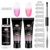 Acrylic Poly Extension Gel 20ml UV Quick Builder Extension Pink White Clear Crystal UV Gel Tips Enhancement Slip Solution