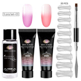 Acrylic Poly Extension Gel 20ml UV Quick Builder Extension Pink White Clear Crystal UV Gel Tips Enhancement Slip Solution