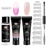 Acrylic Poly Extension Gel 20ml UV Quick Builder Extension Pink White Clear Crystal UV Gel Tips Enhancement Slip Solution