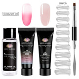 Acrylic Poly Extension Gel 20ml UV Quick Builder Extension Pink White Clear Crystal UV Gel Tips Enhancement Slip Solution