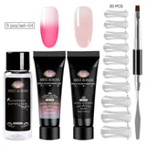 Acrylic Poly Extension Gel 20ml UV Quick Builder Extension Pink White Clear Crystal UV Gel Tips Enhancement Slip Solution