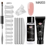 Acrylic Poly Extension Gel 20ml UV Quick Builder Extension Pink White Clear Crystal UV Gel Tips Enhancement Slip Solution