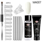 Acrylic Poly Extension Gel 20ml UV Quick Builder Extension Pink White Clear Crystal UV Gel Tips Enhancement Slip Solution