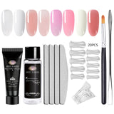 Acrylic Poly Extension Gel 20ml UV Quick Builder Extension Pink White Clear Crystal UV Gel Tips Enhancement Slip Solution