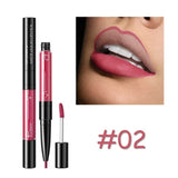Double-ended Lipstick 16 Colors Lips Makeup Easy to Wear Matte Lip Gloss Lipliner Pencil Red Nude Pink Purple Liquid Lipsticks