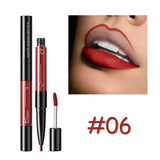 Double-ended Lipstick 16 Colors Lips Makeup Easy to Wear Matte Lip Gloss Lipliner Pencil Red Nude Pink Purple Liquid Lipsticks