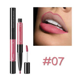 Double-ended Lipstick 16 Colors Lips Makeup Easy to Wear Matte Lip Gloss Lipliner Pencil Red Nude Pink Purple Liquid Lipsticks