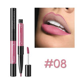 Double-ended Lipstick 16 Colors Lips Makeup Easy to Wear Matte Lip Gloss Lipliner Pencil Red Nude Pink Purple Liquid Lipsticks