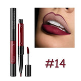 Double-ended Lipstick 16 Colors Lips Makeup Easy to Wear Matte Lip Gloss Lipliner Pencil Red Nude Pink Purple Liquid Lipsticks