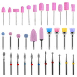 MEET ACROSS Ceramic Nail Drill Bit Diamond Electric Manicure Cutter Machine Rotate Remove Head Accessories Nail Art Tools