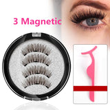 Magnetic eyelashes with 3 magnets handmade 3D/6D magnetic lashes natural false eyelashes magnet lashes with gift box-24P-3