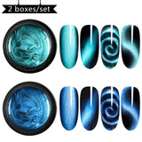 Magnetic 5D Cat Eye UV Gel Nail Polish Magnet Laser Nail Art Varnish Starry Sky Jade Effect Soak Off UV Gel Nail Art Lacquer
