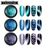 Magnetic 5D Cat Eye UV Gel Nail Polish Magnet Laser Nail Art Varnish Starry Sky Jade Effect Soak Off UV Gel Nail Art Lacquer