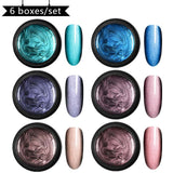 Magnetic 5D Cat Eye UV Gel Nail Polish Magnet Laser Nail Art Varnish Starry Sky Jade Effect Soak Off UV Gel Nail Art Lacquer