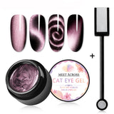 Magnetic 5D Cat Eye UV Gel Nail Polish Magnet Laser Nail Art Varnish Starry Sky Jade Effect Soak Off UV Gel Nail Art Lacquer