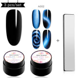 Magnetic 5D Cat Eye UV Gel Nail Polish Magnet Laser Nail Art Varnish Starry Sky Jade Effect Soak Off UV Gel Nail Art Lacquer