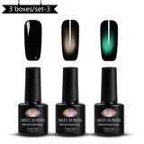Magnetic 5D Cat Eye UV Gel Nail Polish Magnet Laser Nail Art Varnish Starry Sky Jade Effect Soak Off UV Gel Nail Art Lacquer
